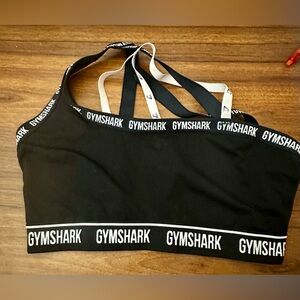 Gymshark Black sports bra with White Straps